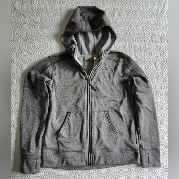L.L. Bean Other - LL Bean Kids' Full-Zip Hoodie Sweatshirt Size Large L 14-16 Gray Fleece Interior